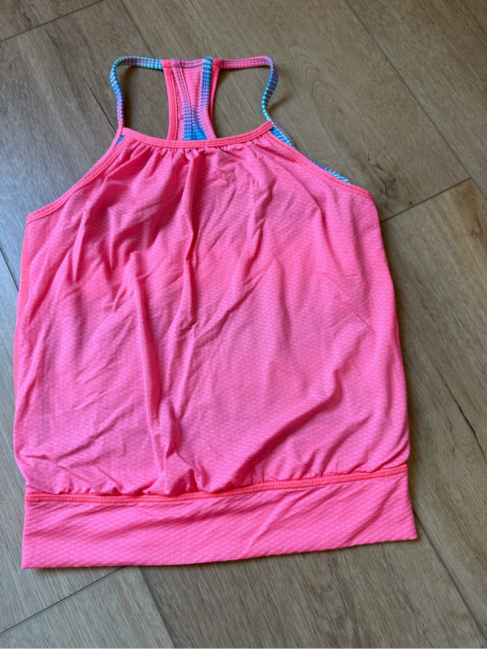 Ivivva Girls Neon Pink Tank Top with Multicolor Trim size 8